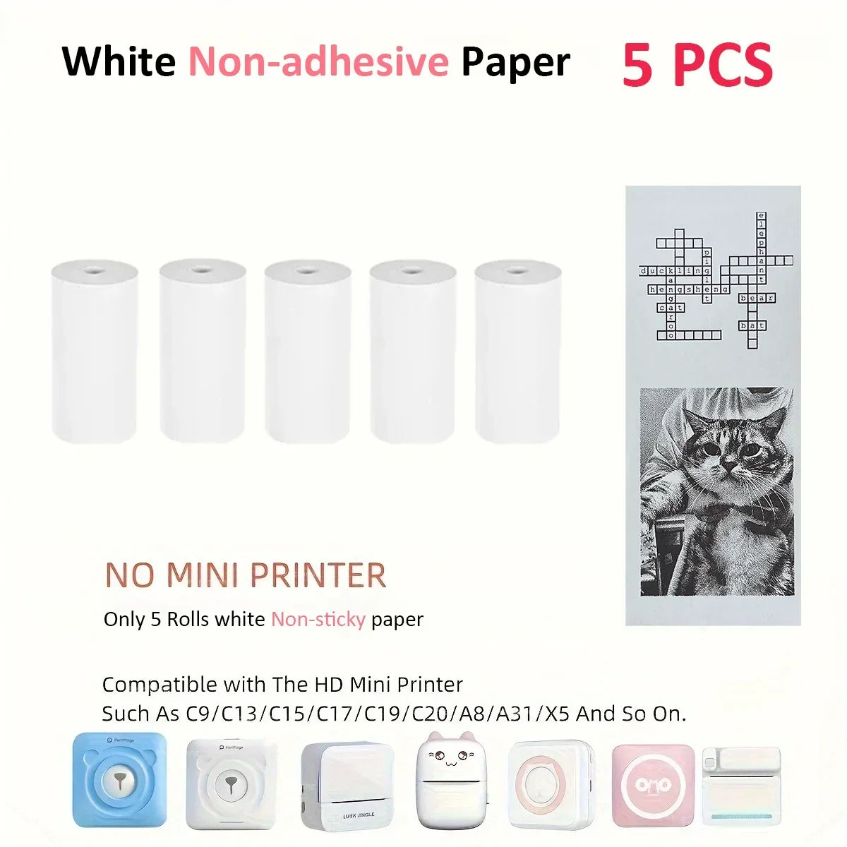 Mini Printer for IPhone and Android, Wireless Mini Photo Printer Label Printer, Portable BT Mini Thermal Printer Print Labels
